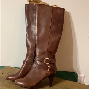 Antonio Melani Brown Heeled Knee High Boots Size 6
